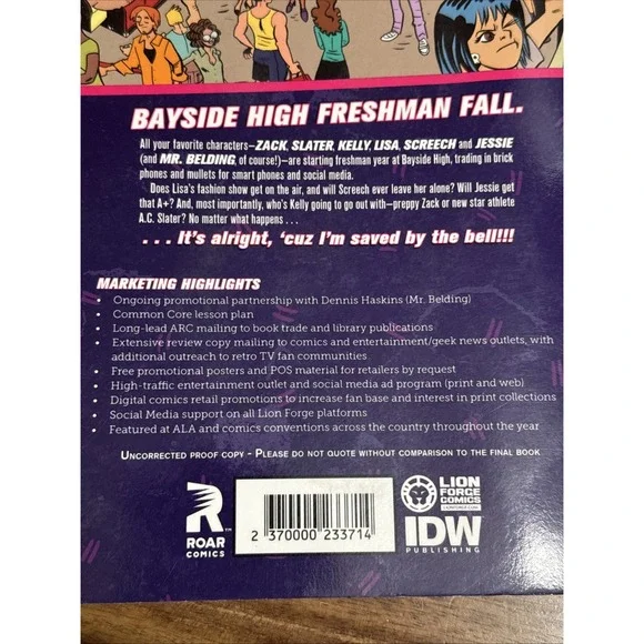 Saved by the Bell #1 Graphic Novel 2015 IDW Roar Comics 1st Printing‎ - Picture 14 of 14